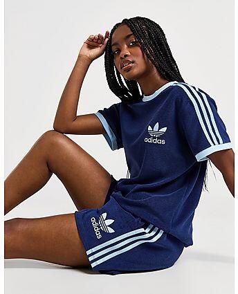 Adidas Originals 3-Stripes Towelling Shorts Navy- Dames Navy