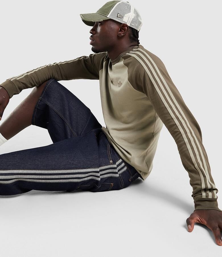 Adidas Originals Adicolor 3-Stripe Long Sleeve T-Shirt Groen- Heren Groen