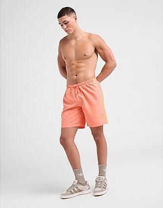 Adidas Originals Adicolor 3-Stripes 8" Swim Shorts Orange- Heren Orange