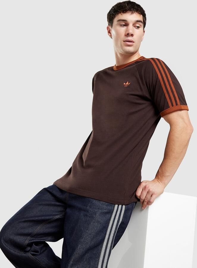 Adidas Originals Adicolor Classics 3-stripes T-shirt Bruin- Heren Bruin