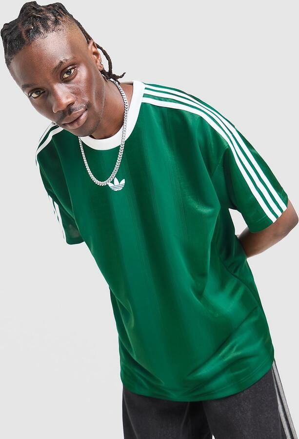 Adidas Originals Adicolor Jacquard Poly T-Shirt Groen- Heren Groen