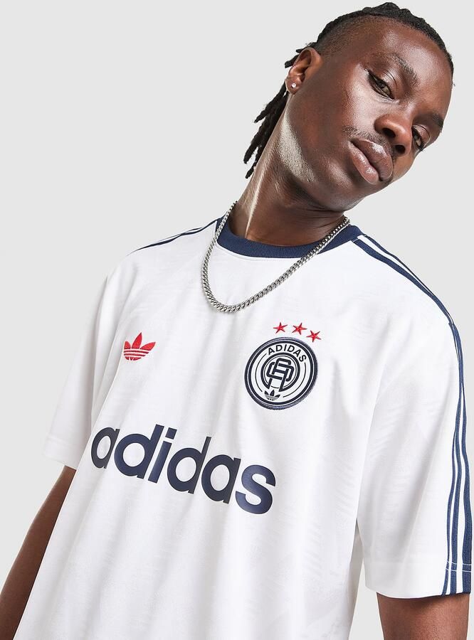 Adidas Originals All Over Print T-Shirt Wit- Heren Wit