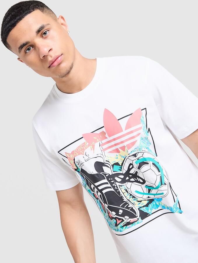 Adidas Originals Anime Football T-Shirt Wit- Heren Wit