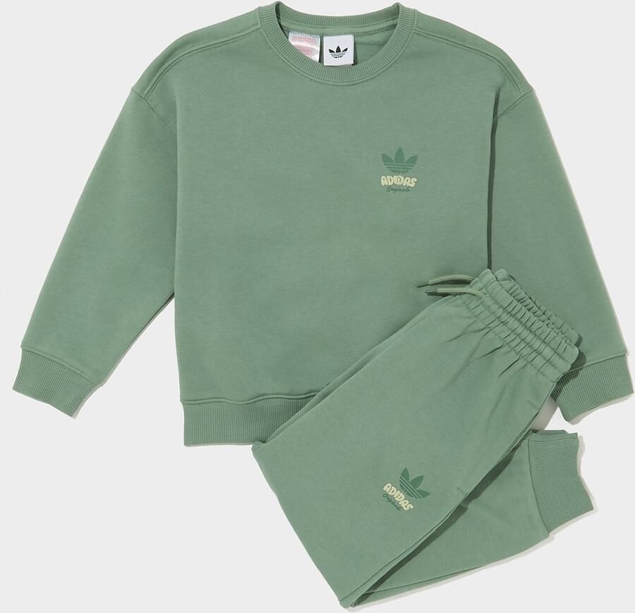 Adidas Originals Bubble Crew Tracksuit Children Groen Kind Groen