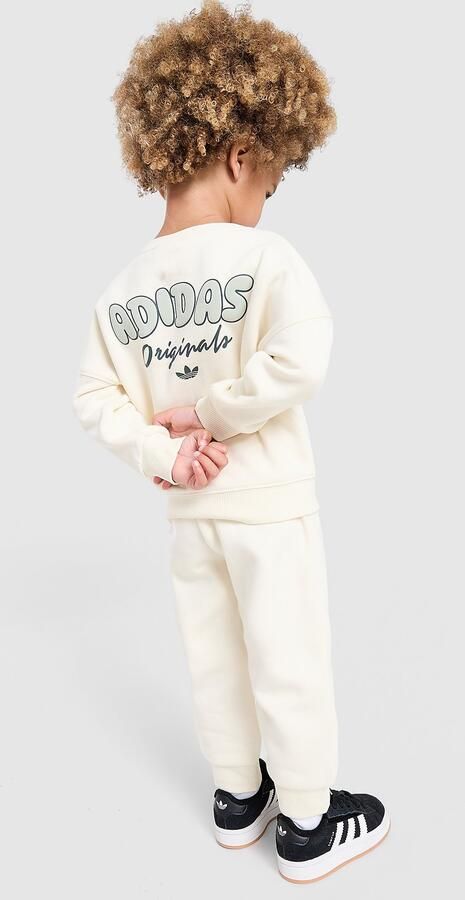 Adidas Originals Bubble Graphic Crew Tracksuit Infant Crème Kind Crème