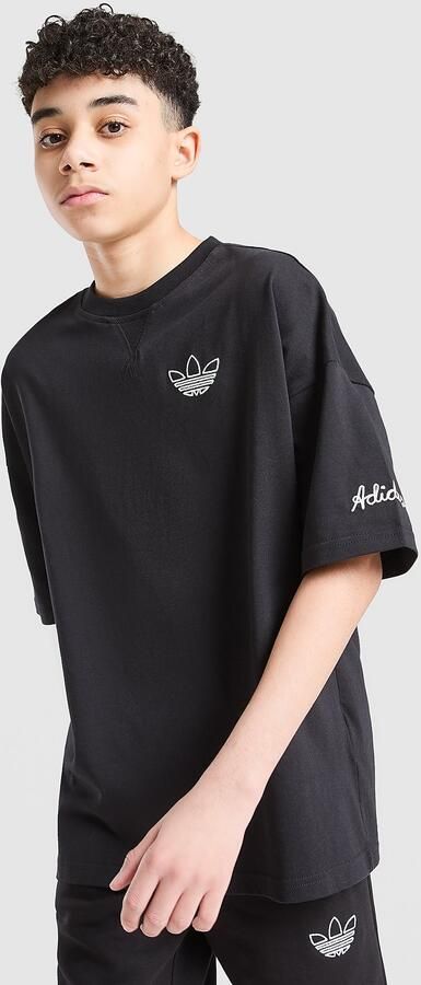 Adidas Originals Chain Stitch T-Shirt Junior Zwart Kind Zwart