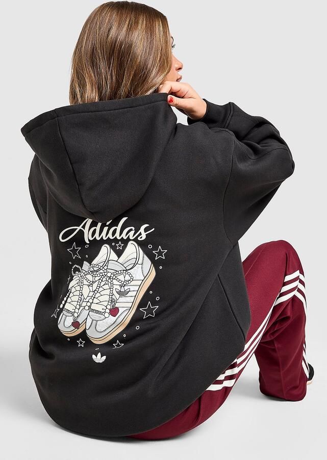 Adidas Originals Charm Footwear Overhead Hoodie Zwart- Dames Zwart