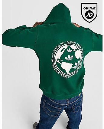 Adidas Originals City Globe Logo Hoodie Green- Heren Green