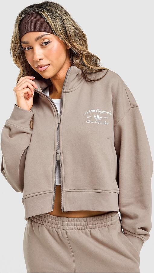 Adidas Originals Club Full Zip Track Top Bruin- Dames Bruin