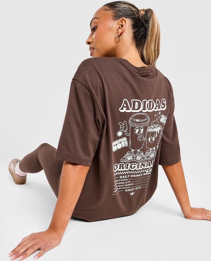 Adidas Originals Coffee Club T-Shirt Bruin- Dames Bruin
