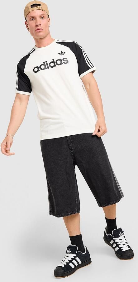 Adidas Originals Colour Block 3-Stripes T-Shirt Wit- Heren Wit