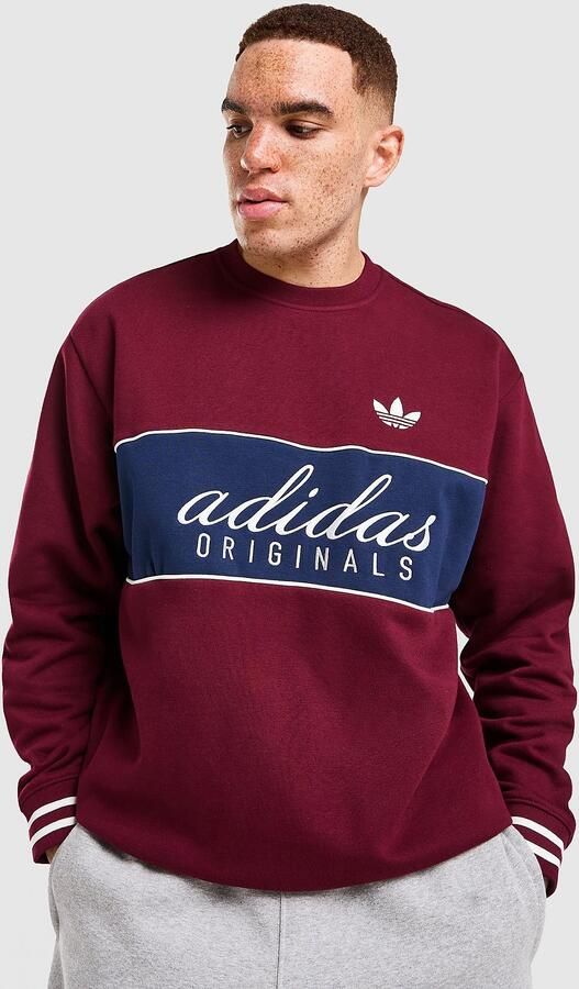 Adidas Originals Colour Block Crew Sweatshirt Rood- Heren Rood