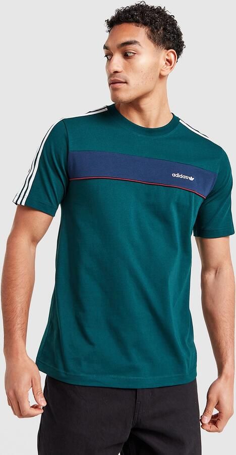 Adidas Originals Colour Block Retro T-Shirt Groen- Heren Groen