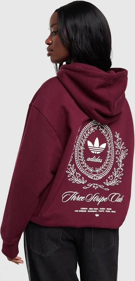 Adidas Originals Crest Overhead Hoodie Rood- Dames Rood