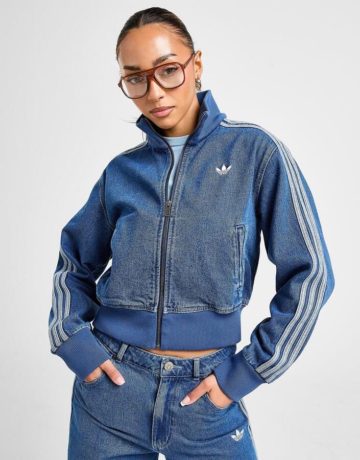 Adidas Originals Denim Firebird Track Top Blauw- Dames Blauw