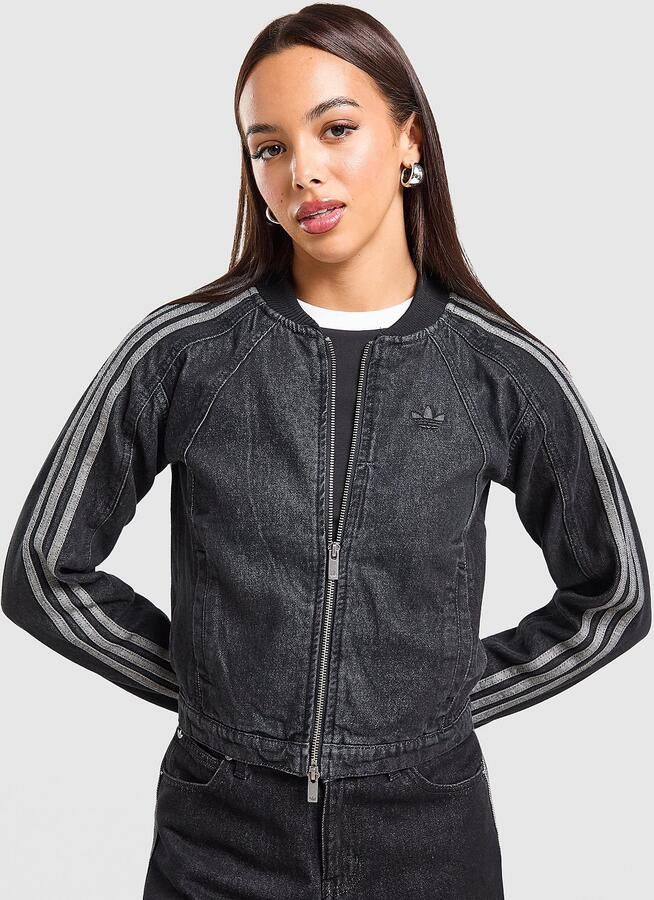 Adidas Originals Denim Slim Track Top Zwart- Dames Zwart