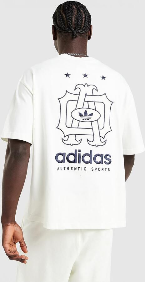 Adidas Originals Emblem Oversized T-Shirt Wit- Heren Wit