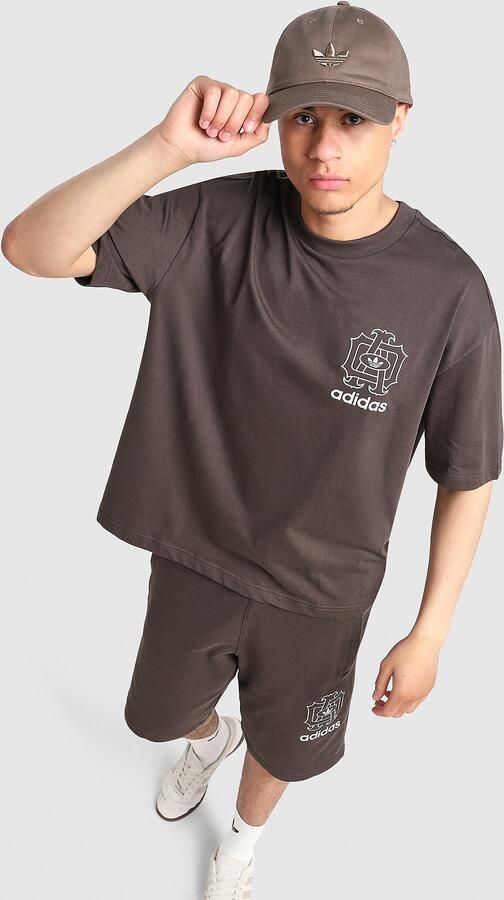 Adidas Originals Embroidered Oversized T-Shirt Bruin- Heren Bruin