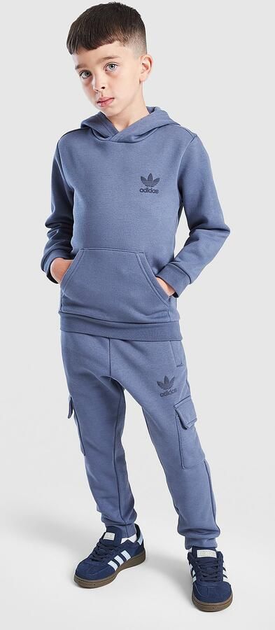 Adidas Originals Essential Overhead Hooded Tracksuit Children Blauw