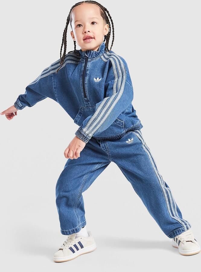 Adidas Originals Firebird Denim Tracksuit Children Blauw