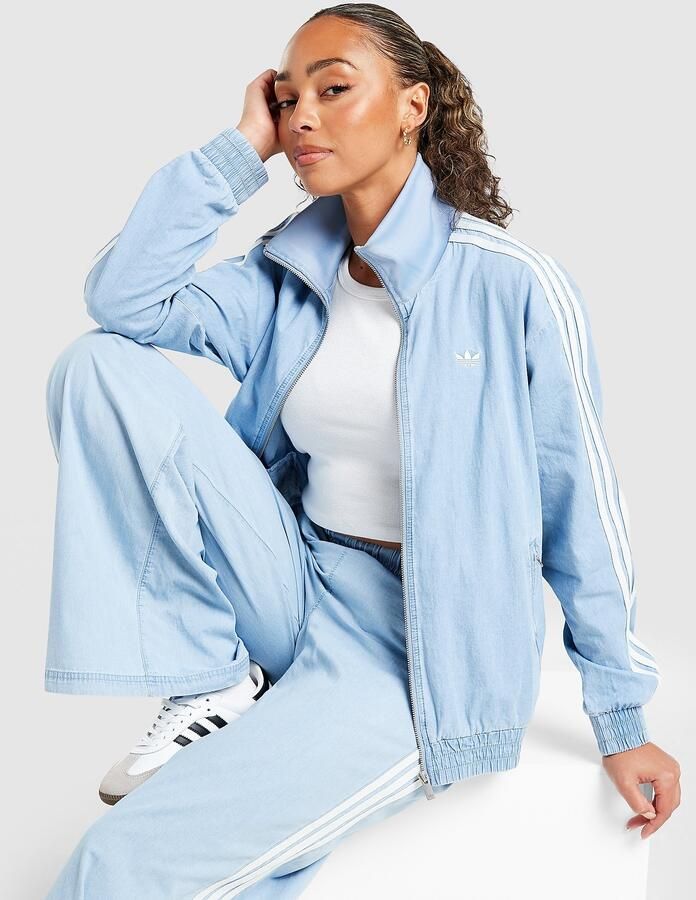 Adidas Originals Firebird Lightweight Denim Track Top Blauw- Dames Blauw