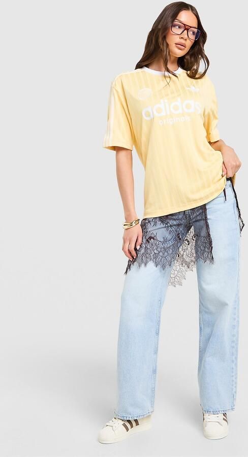 Adidas Originals Football Oversized T-Shirt Geel- Dames Geel