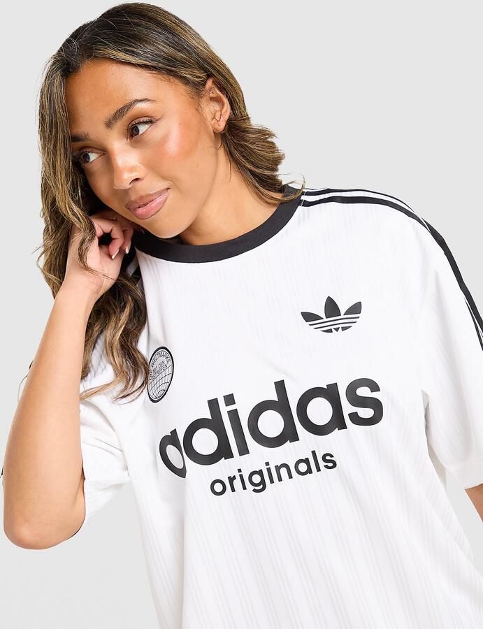 Adidas Originals Football Oversized T-Shirt Wit- Dames Wit