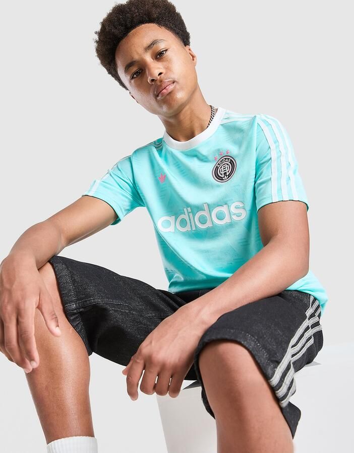 Adidas Originals Football T-Shirt Junior Blauw Kind Blauw