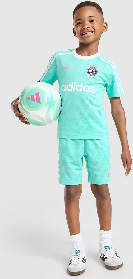Adidas Originals Football T-Shirt Shorts Set Children Blauw Kind Blauw