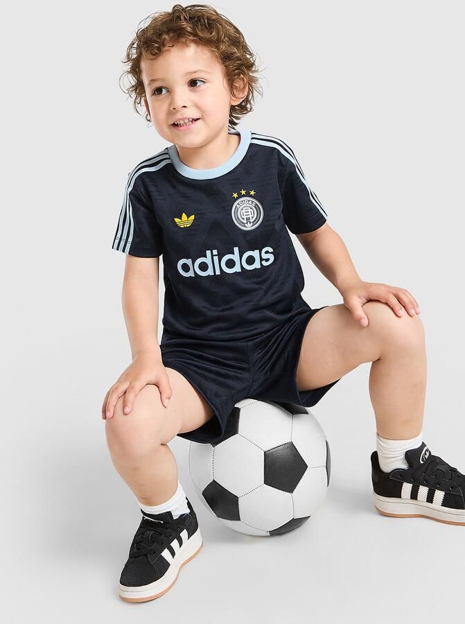 Adidas Originals Football T-Shirt Shorts Set Infant Blauw Kind Blauw