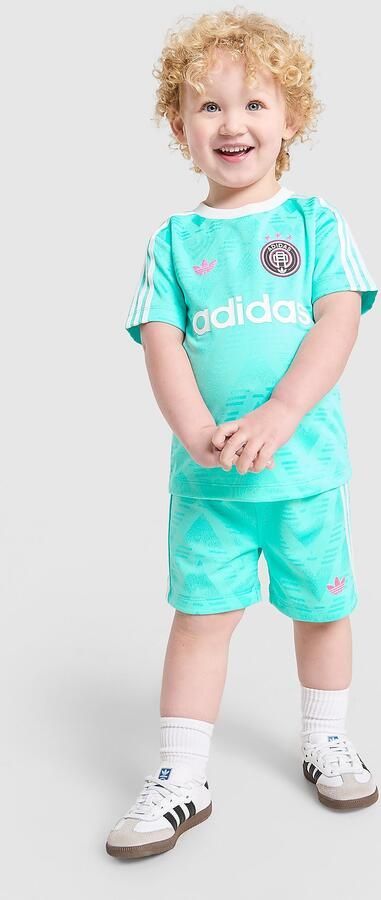 Adidas Originals Football T-Shirt Shorts Set Infant Blauw Kind Blauw
