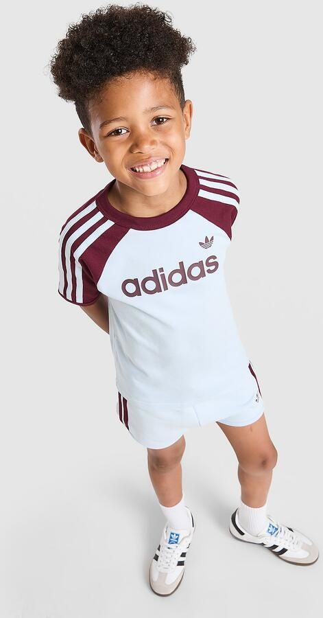 Adidas Originals Football T-Shirt Sprinter Shorts Set Children Blauw Kind Blauw