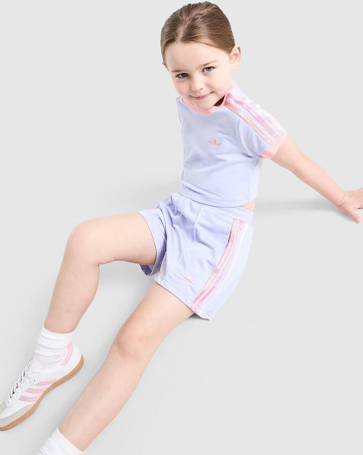 Adidas Originals ' Firebird T-Shirt Shorts Set Children Paars Kind Paars