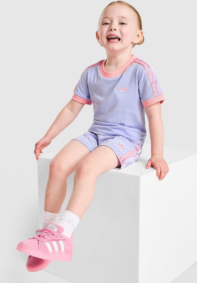 Adidas Originals ' Firebird T-Shirt Shorts Set Infant Paars Kind Paars