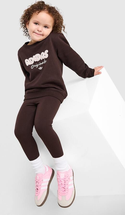 Adidas Originals ' Polka Dot Crew Tracksuit Infant Bruin Kind Bruin