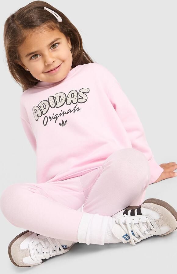 Adidas Originals ' Polka Dot Crew Tracksuit Infant Roze Kind Roze