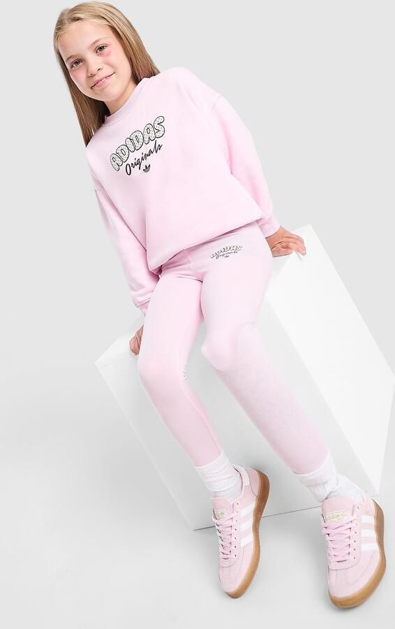 Adidas Originals ' Polka Dot Crew Leggings Set Children Roze Kind Roze