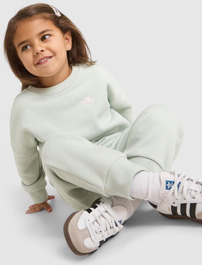 Adidas Originals ' Trefoil Essential Crew Tracksuit Infant Groen Kind Groen