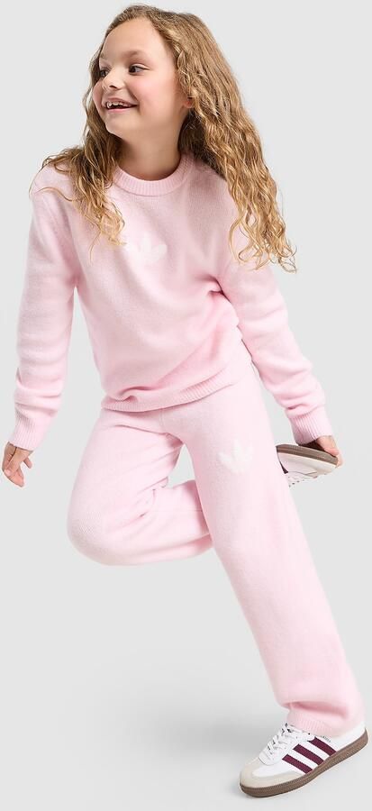 Adidas Originals ' Trefoil Essentials Knit Crew Set Children Roze Kind Roze
