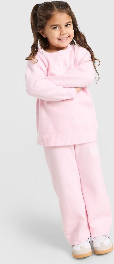 Adidas Originals ' Trefoil Essentials Knit Crew Set Infant Roze Kind Roze