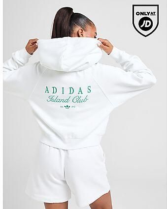 Adidas Originals Island Club Full Zip Hoodie White- Dames White
