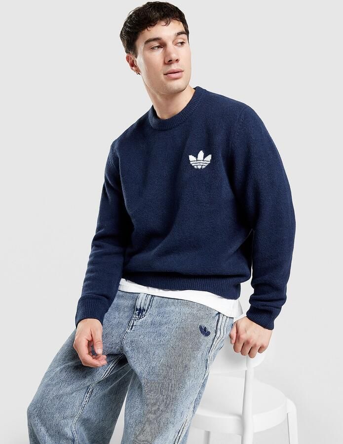 Adidas Originals Knit Crew Sweatshirt Blauw- Heren Blauw