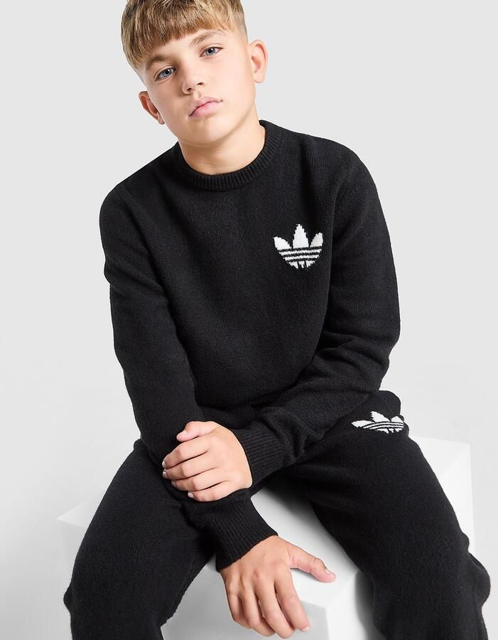 Adidas Originals Knit Crew Sweatshirt Junior Zwart Kind Zwart
