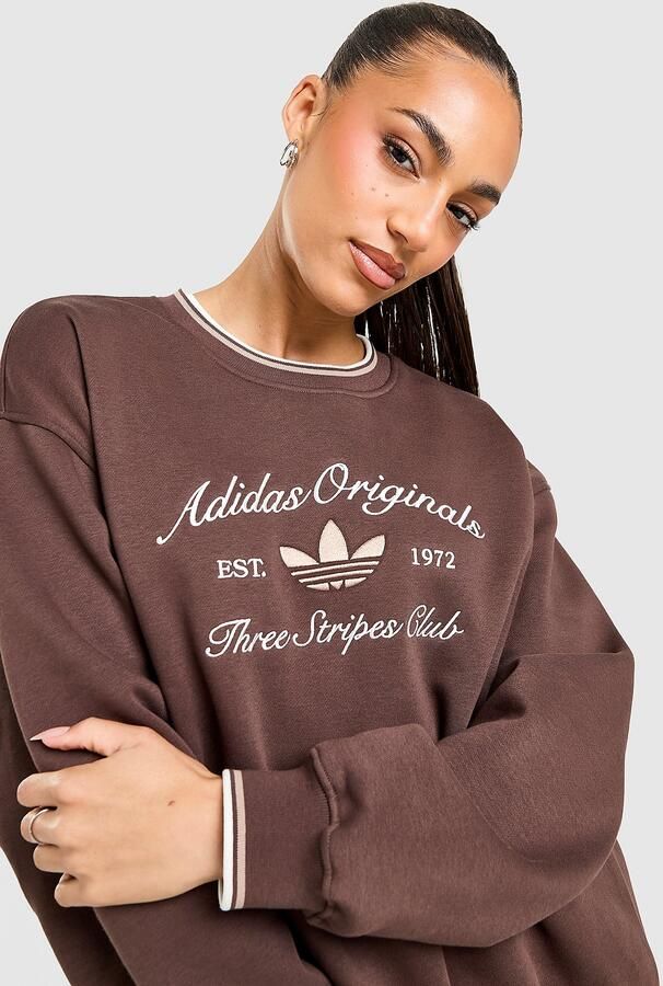 Adidas Originals Leisure Club Crew Sweatshirt Bruin- Dames Bruin