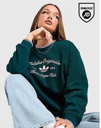 Adidas Originals Leisure Club Crew Sweatshirt Green- Dames Green