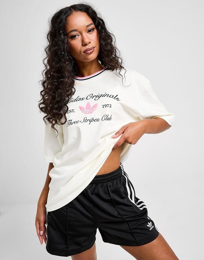 Adidas Originals Leisure Club T-Shirt Crème- Dames Crème