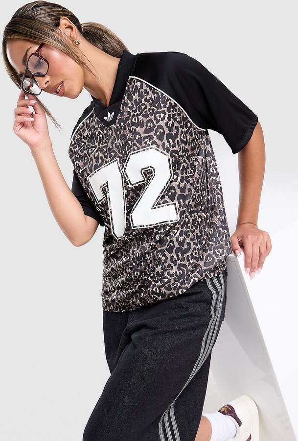 Adidas Originals Leopard Varsity T-Shirt Meerkleurig- Dames Meerkleurig