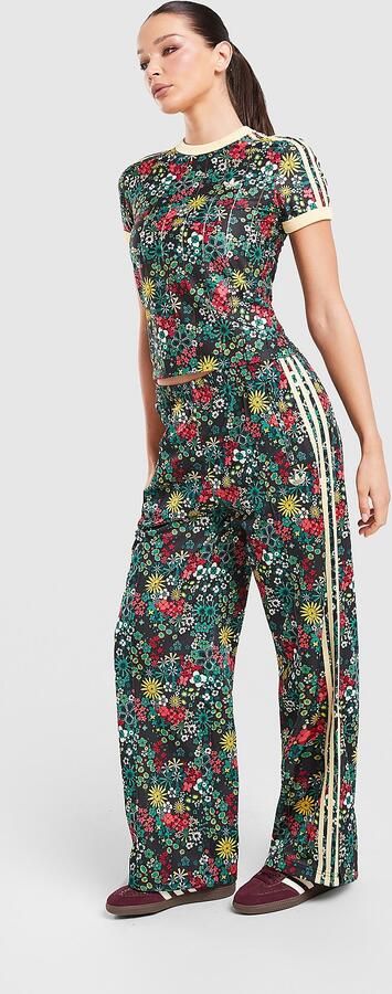 Adidas Originals Liberty All Over Print Slim T-Shirt Zwart- Dames Zwart - Foto 7