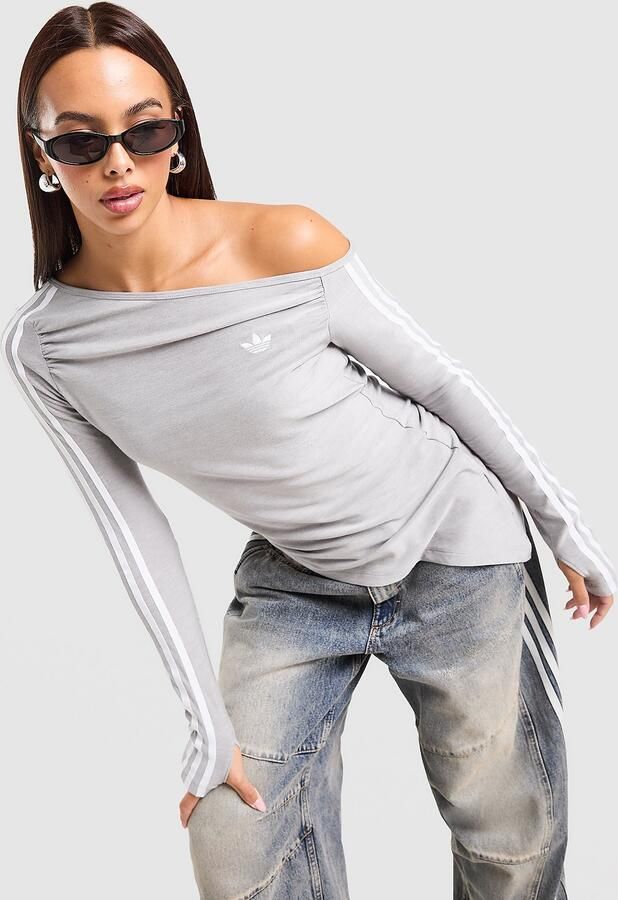 Adidas Originals Long Sleeve Asymmetric One Shoulder Top Zwart- Dames Zwart