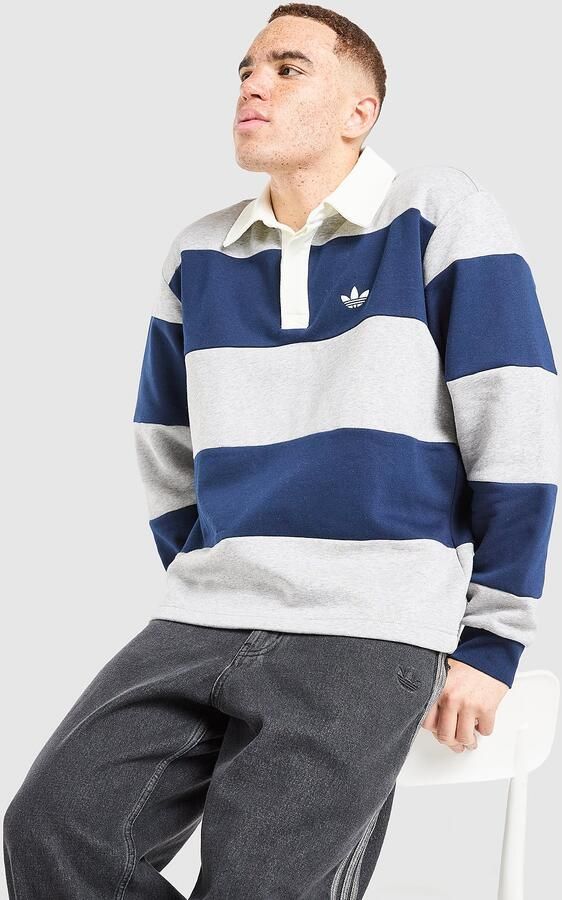 Adidas Originals Long Sleeve Rugby Crew Sweatshirt Grijs- Heren Grijs